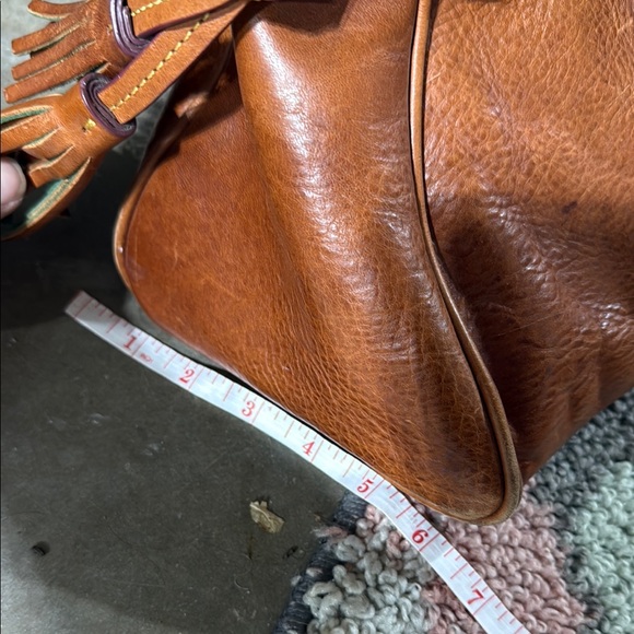 Dooney & Bourke Brown Leather Satchel with Gold Hardware